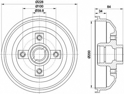 HELLA PAGID 8dt355301161 -  Тормозной барабан